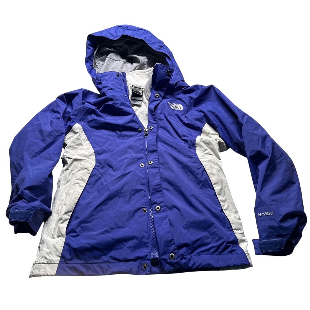 The North Face Girls 7/8 HyVent 3-in-1 Interchange Jacket Blue F14 Hooded